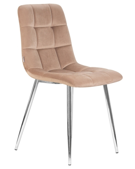 Стул обеденный DOBRIN ALEX, хром ножки, мокко велюр (V108-104),