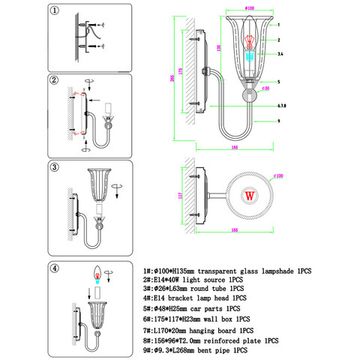 Бра 1*E14 3711/A black+gold черный/золото Margo Newport