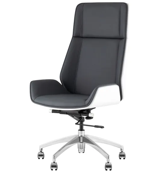 Кресло руководителя Crown серо-голубое