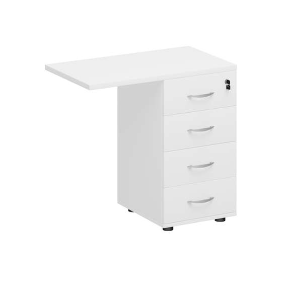 Тумба приставная 4-х ящичная с замком