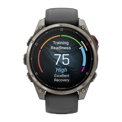 Cпортивные часы Garmin fenix 8 Pro, 47 мм, AMOLED, титан, сапфир, силиконовый ремешок цвета «графитовый/чёрный» Безель из титана, AMOLED-дисплей. Ремешок с классической застёжкой — на запястье обхватом 125–208 мм