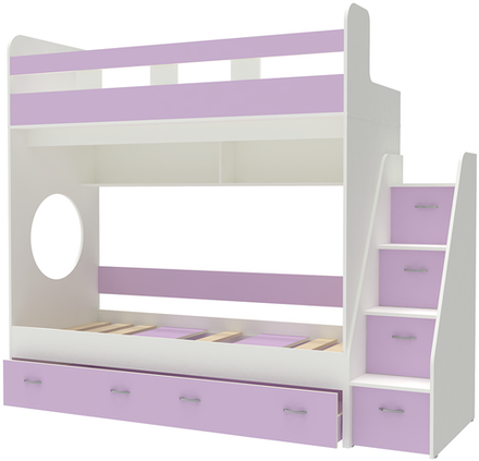 Трехъярусная кровать КарИВи Юниор  Белый  Ирис