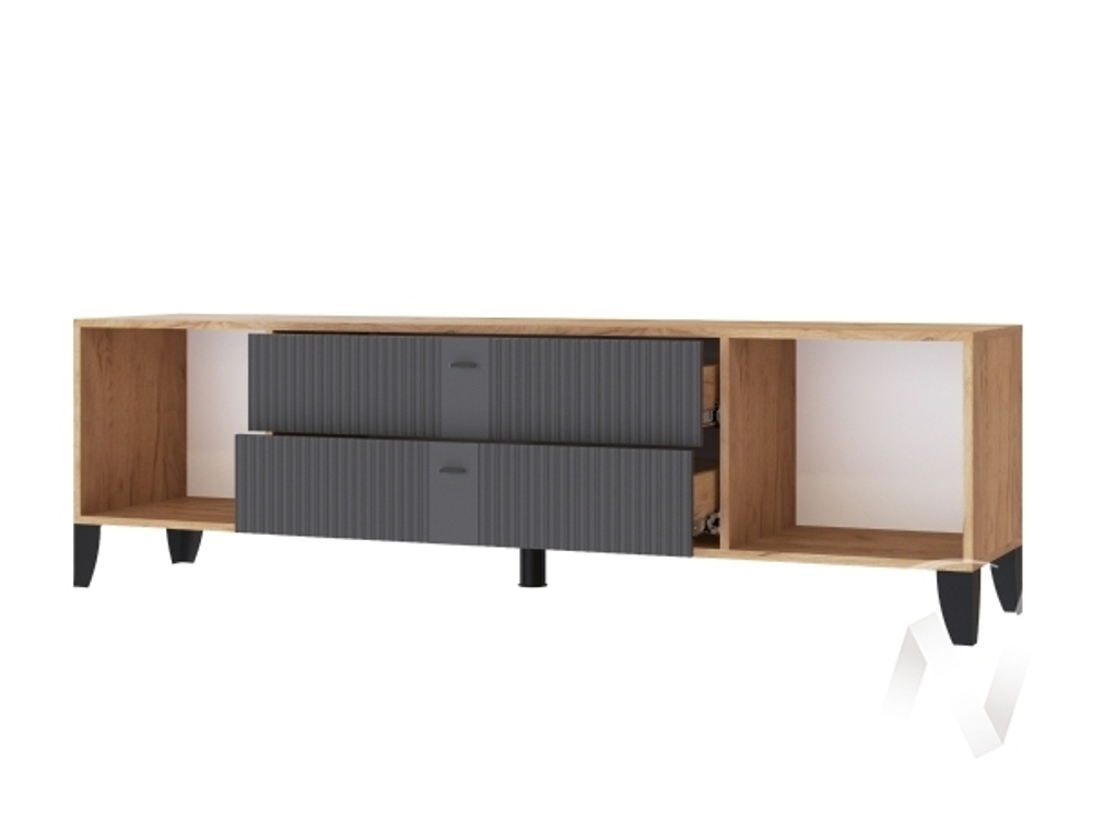 Тумба ТВ Парус-10 (дуб крафт золотой/карбон вулкан)