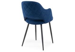 Стул на металлокаркасе Гутрид прошивка ромбы сзади темно-синий / черный