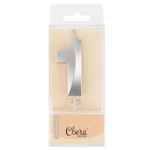 Свеча Цифра,Грани, Серебро, Металлик