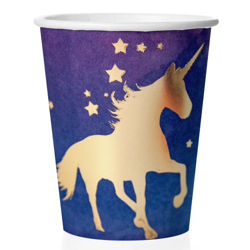 Стаканы (250 мл) "Золотой единорог, Звездное небо", Металлик, 6 шт.