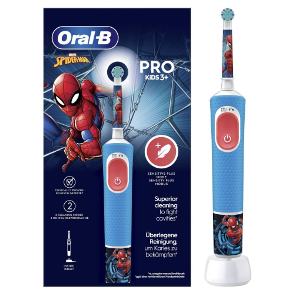 Электрическая зубная щетка ORAL-B Vitality Pro Kids D103 Spider-man 2 режима тип 3708