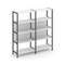 Shelf System Двухсекционный стеллаж четырехярусный SN.STM-421 Белый/Металл Антрацит 1590*400*1613