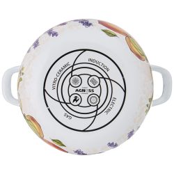 КАСТРЮЛЯ AGNESS ЭМАЛИРОВАННАЯ С ЭМАЛ.КРЫШКОЙ СЕРИЯ "ПРОВАНС ЛИМОНЫ" 2.8 Л, 20*12 СМ