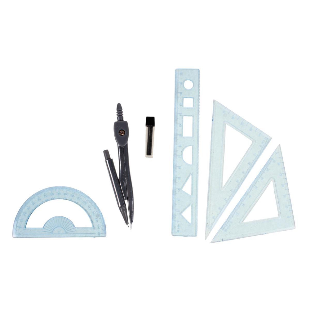 Циркуль автоматический с запасными грифелями, 4 линейки, пласт.футляр