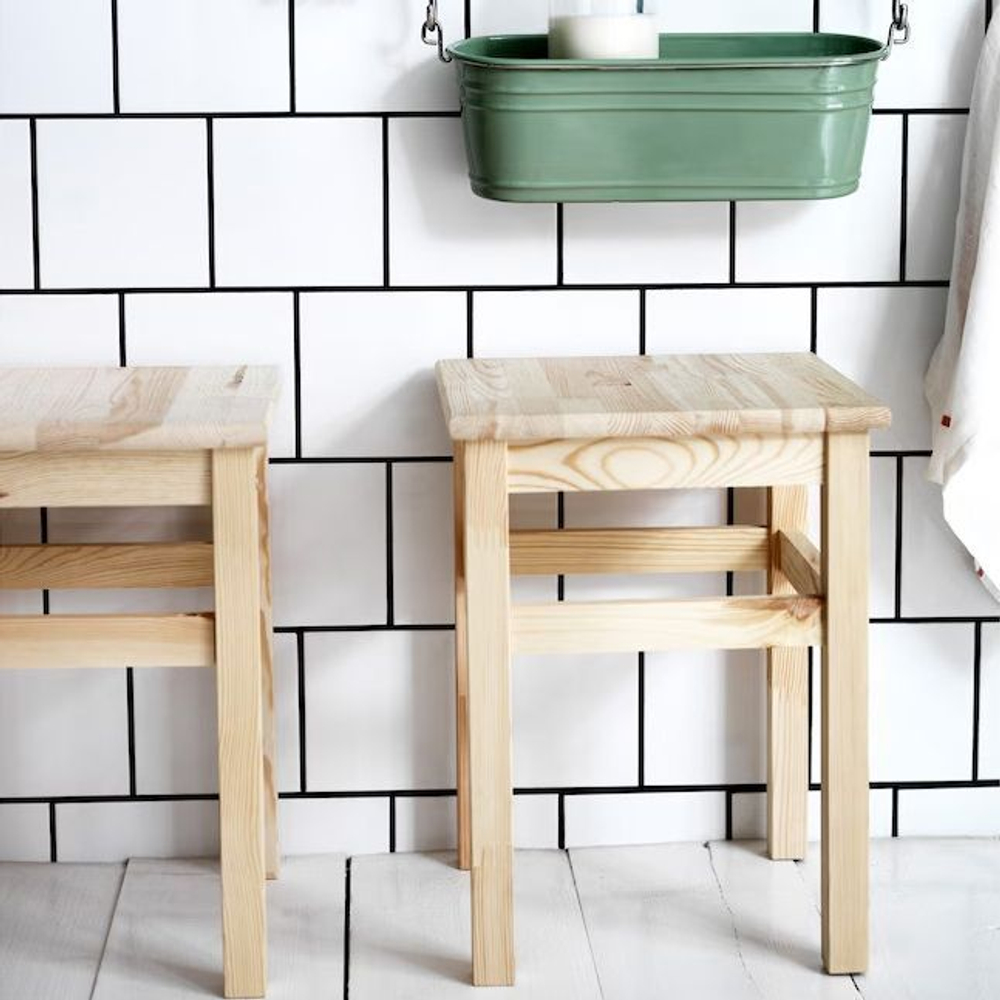 Табурет для кухни, 33х33х45, Одвар, деревянный, для кухни, сосна, IKEA