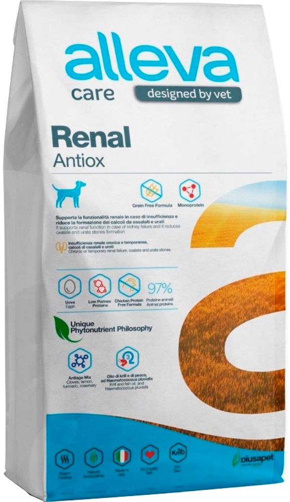 Alleva Care 12кг Renal Antiox Корм для собак, диетический, для поддержания функции почек