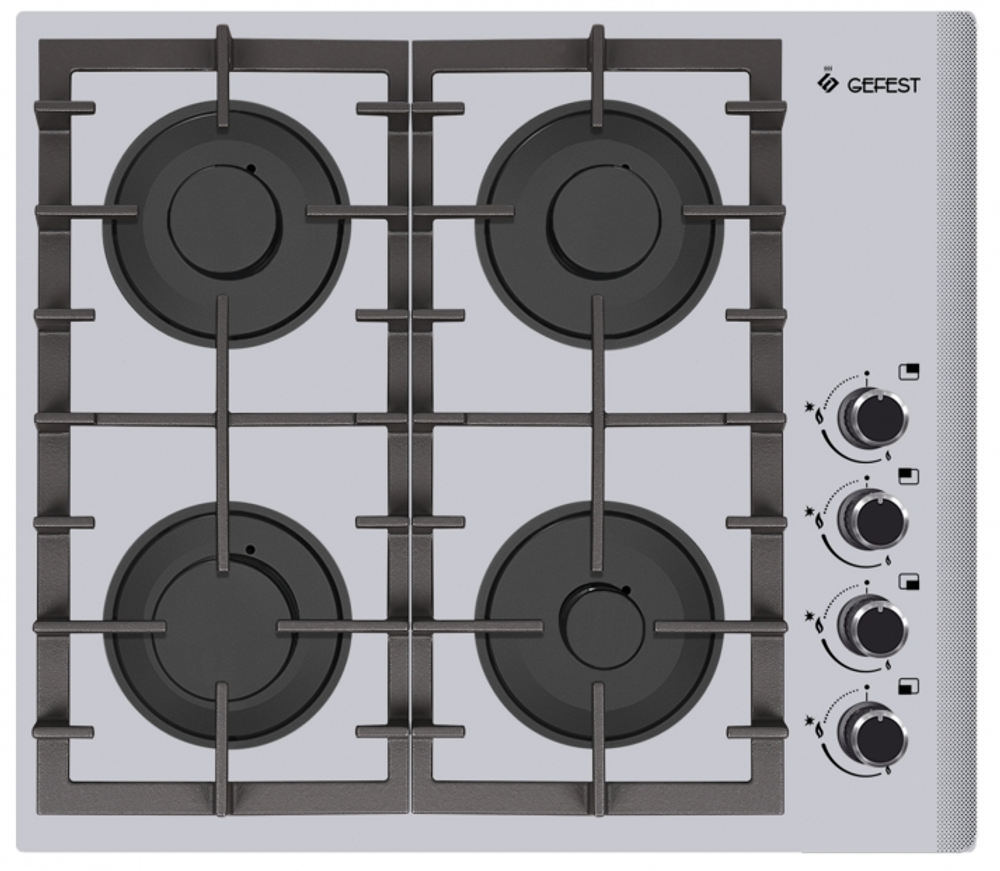 Поверхность варочная  Гефест СГ СВН 2230  К6 (серое стекло, газ/к, 60*52)
