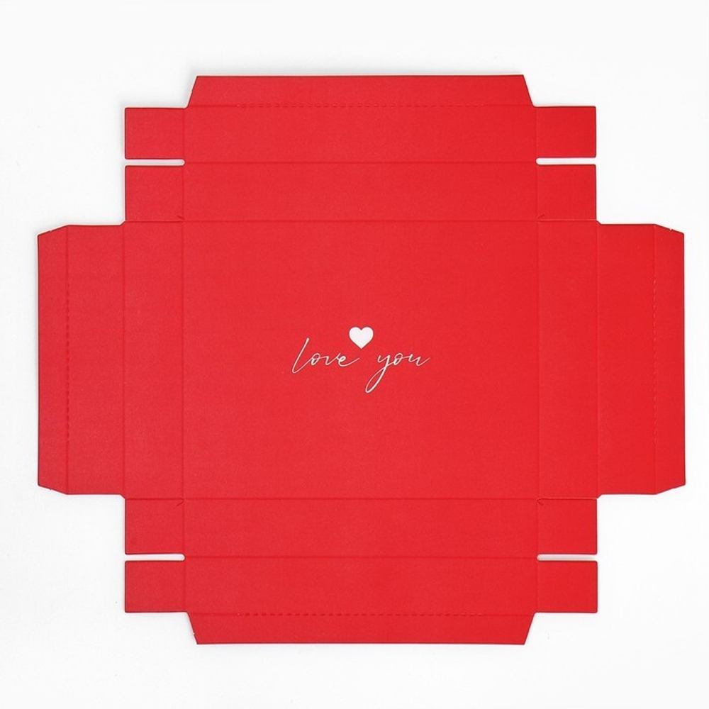Коробка складная с 3D эффектом «Love you», 18 х 14 х 23 см