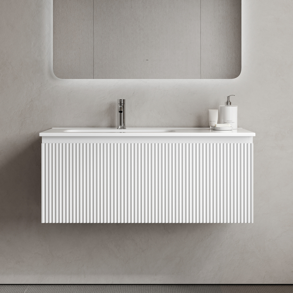 Тумба подвесная SANCOS Snob R 1.0 995х445х406, c одним ящиком оснащенным доводчиками, Bianco , арт.SNR1.0100LW