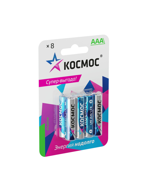 Батарейка мизинчиковая, алкалиновая, блистер, LR03, ААА, KOCLR03BL8, 8шт.