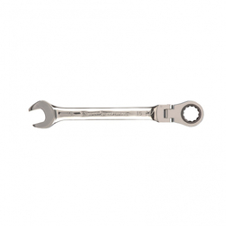 Ключ комбинированный трещоточный, 15 мм, CrV, шарнирный, зеркальный хром Matrix
