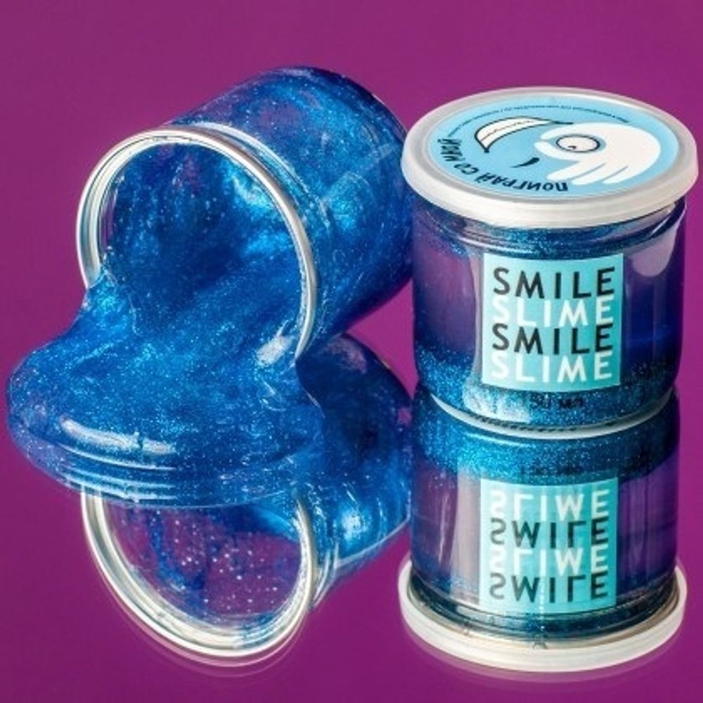 Smile Slime синие блестки