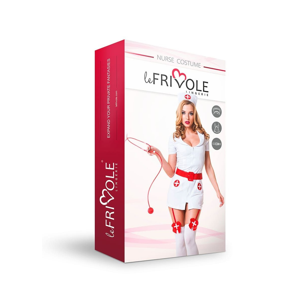 Костюм Похотливая медсестра Le Frivole бело-красный S/M