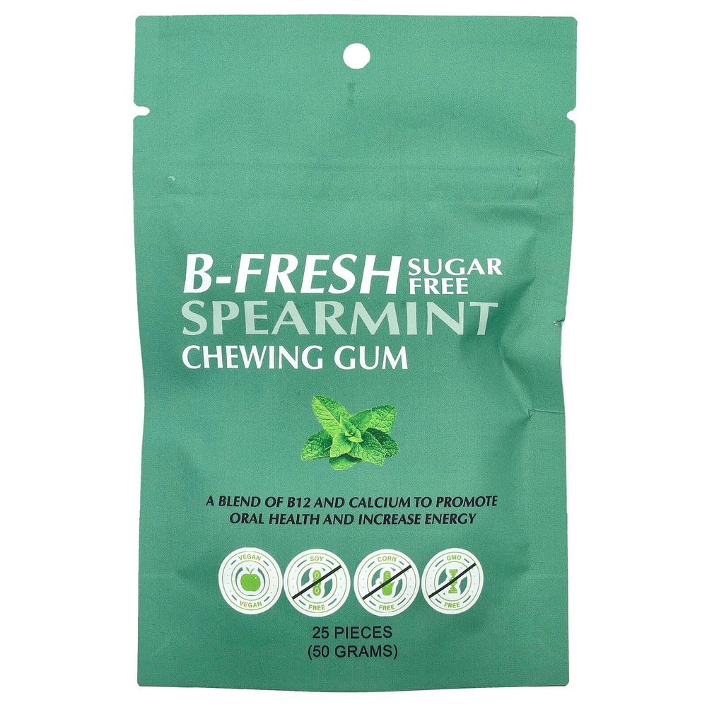 B-Fresh, Жевательная резинка, мята, без сахара, 25 шт. (50 г)