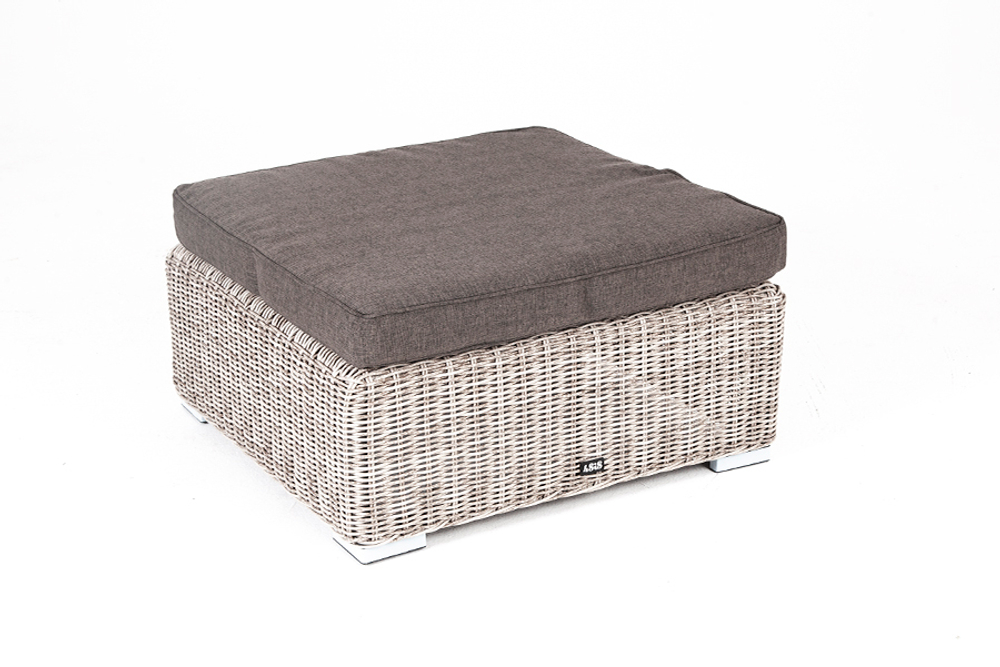 "Лунго" плетеная оттоманка с подушкой, цвет бежевый