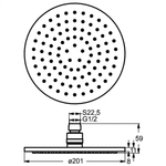 IDEALRAIN SOFT M1 Верхний душ ?200 мм, хром B9442AA