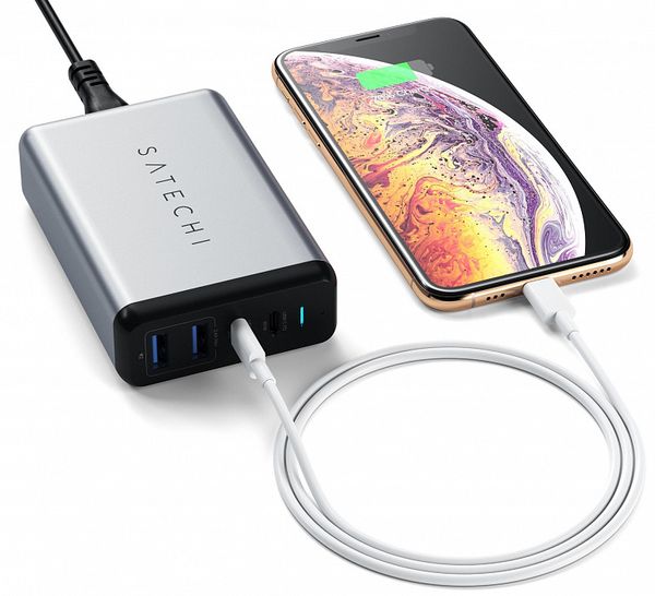 Сетевое зарядное устройство Satechi Dual Travel Charger 78W ST-MC2TCAM (Silver)