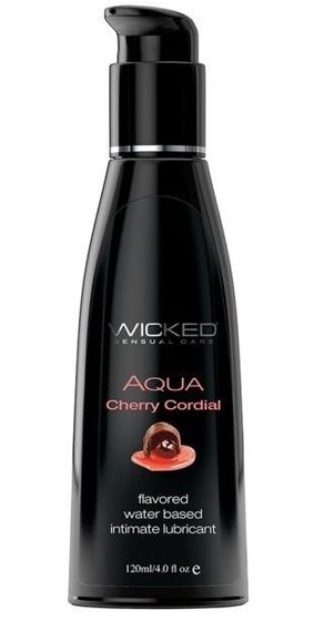 Лубрикант Wicked Aqua Cherry Cordial с ароматом вишневого ликера - 120 мл.