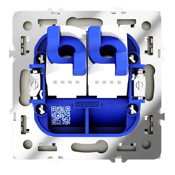 Розетка компьютерная встраиваемая VOLTUM S70 двойная RJ45+RJ45 кат.6, (шелк)