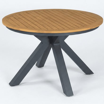 Стол круглый обеденный Ideal Patio AMATO карбон, тик