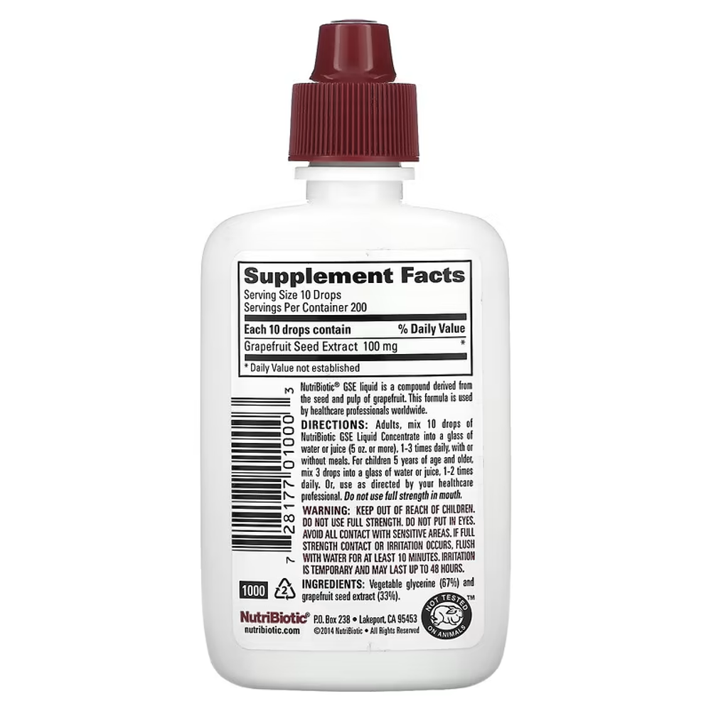 NutriBiotic vegan GSE grapefruit extract 59ml.