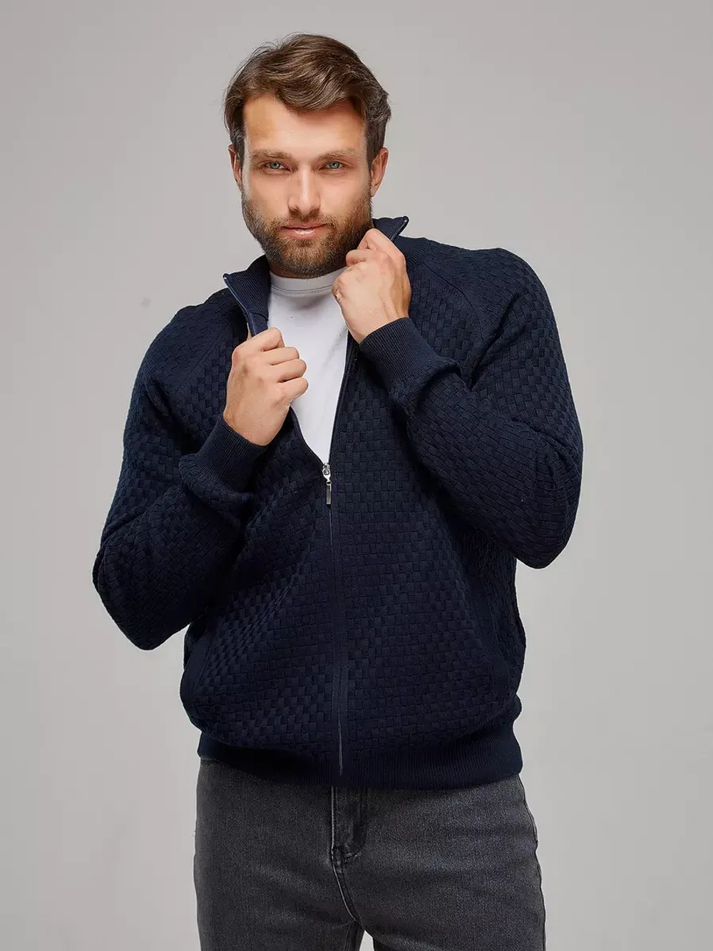 Кардиган на молнии с карманами