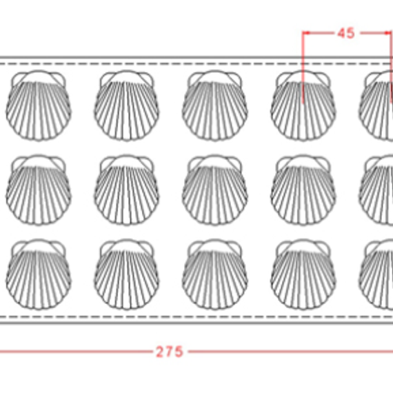 751 | Форма для шоколадных конфет &quot;Ракушка&quot; (275*135 мм)