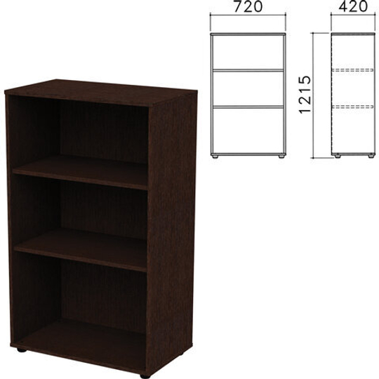 Шкаф (стеллаж) "Приоритет", 720х420х1215, 2 полки, венге, К-933, К-933 венге