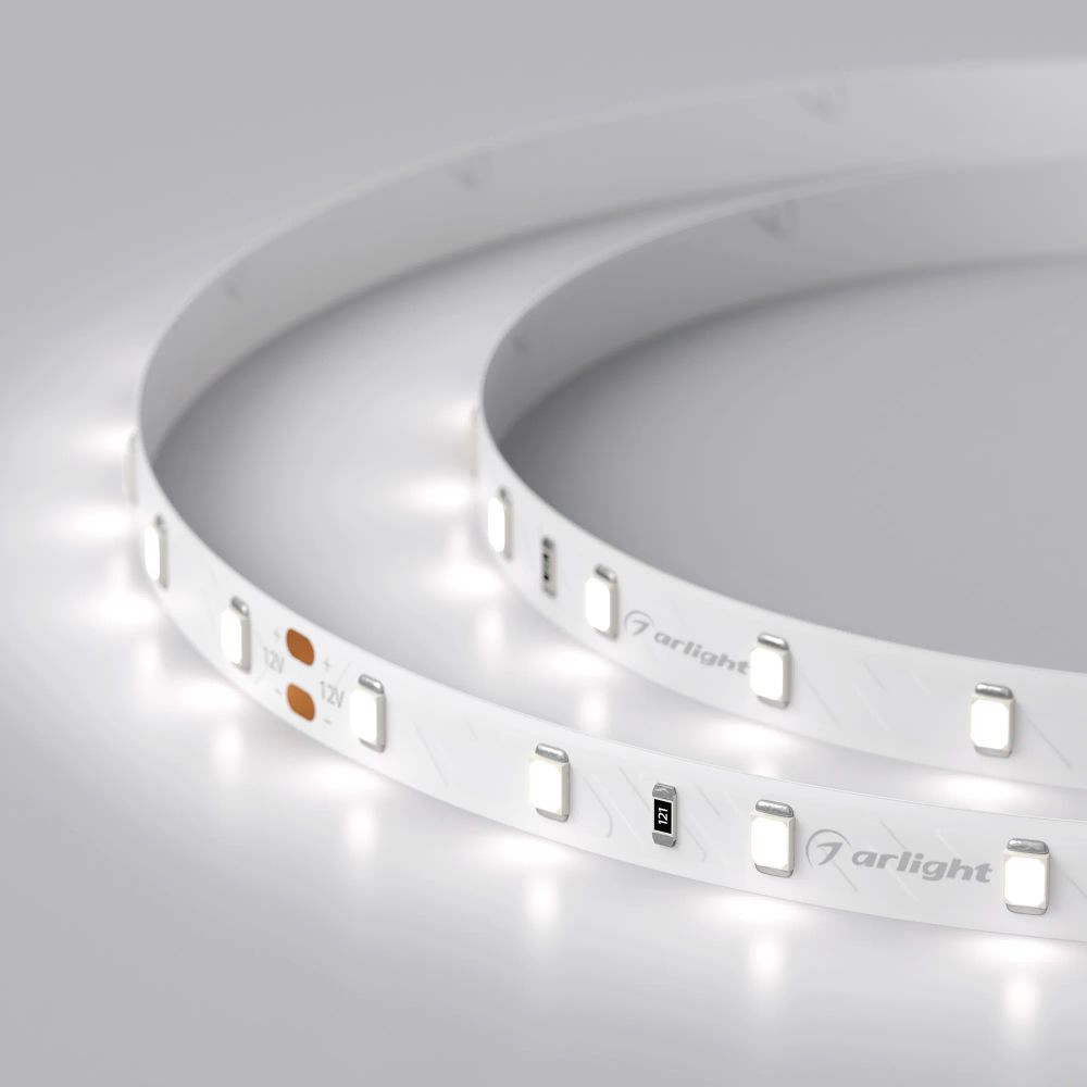 Светодиодная лента RT-A60-8mm 24V White6000 (7.2 W/m, IP20, 2835, 5m) (Arlight, Открытый) 020011(2)