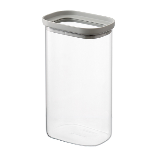 Банка для хранения прямоугольная Vacuum Glass, 1,25 л | светло-серая
