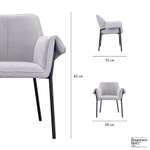 Стул aline, шенилл, светло-серый