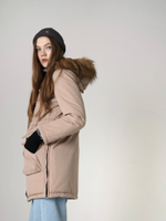 Парка женская зимняя куртка город горький бежевая