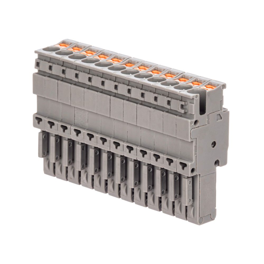 Штекер, зажим push-in, 12 точек подключения, 2.5 кв.мм, серый