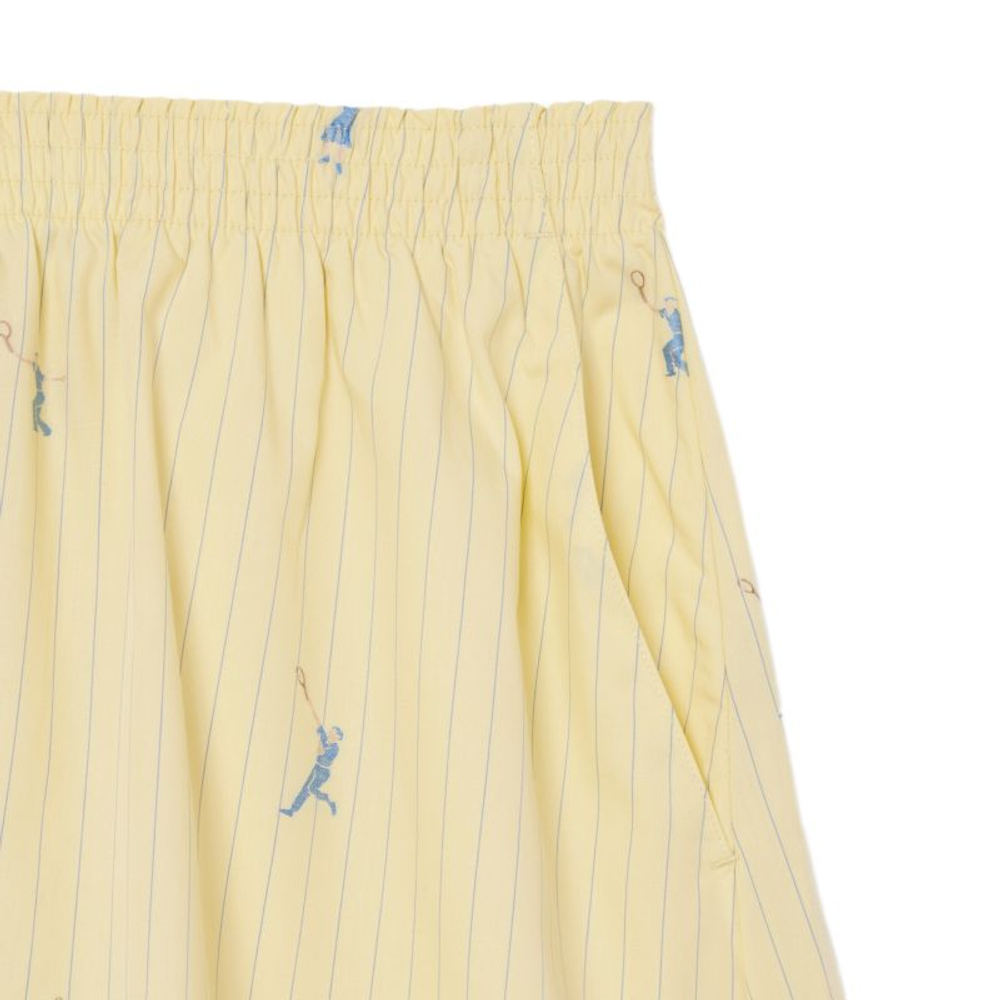 Женские Шорты теннисные Lacoste Cotton Poplin Boxer - yellow/blue