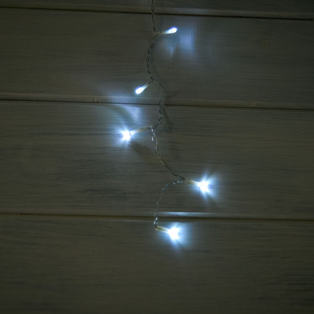 ULD-B6006-080-STK WHITE IP44 Бахрома светодиодная со статическим свечением. 6м. Соединяемая. 80 светодиодов. Белый свет. Провод прозрачный. ТМ Uniel