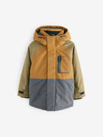 Куртка непромокаемая с капюшоном для мальчика Next 414-211, Горчичный, Синий