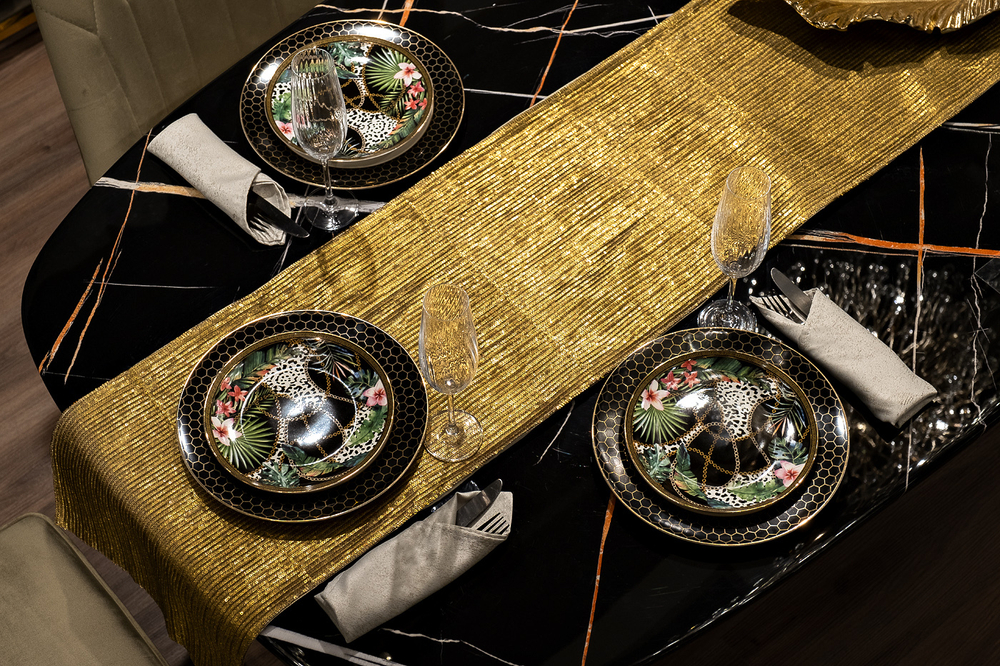 Дорожка на стол 35х180см Garda Decor Аурум золотая