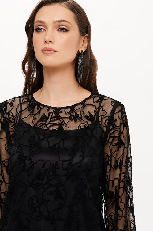 23418 Блузка женская (черный)