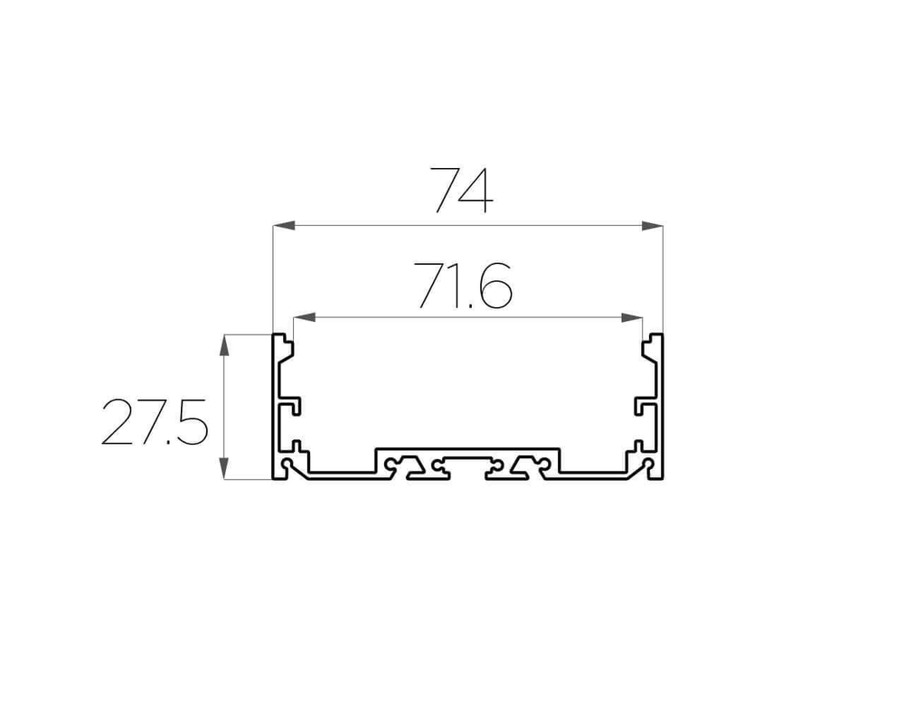 Профиль накладной алюминиевый LC-LP-2774-2 Anod