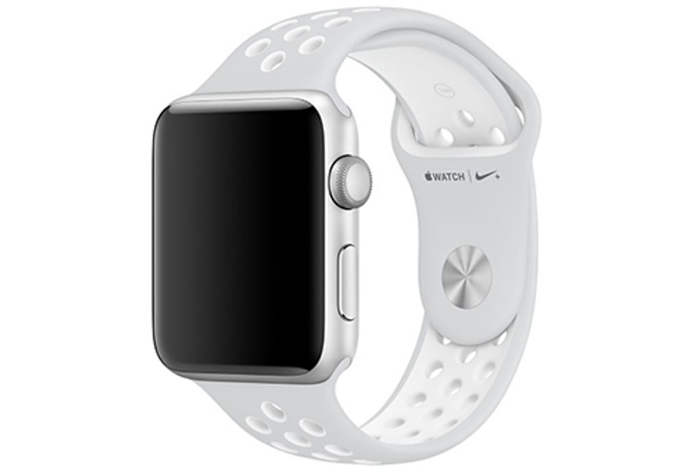 Ремешок Apple Watch 38мм,спортивный Nike,чистая платина, белый Replica (S/M.M/L)