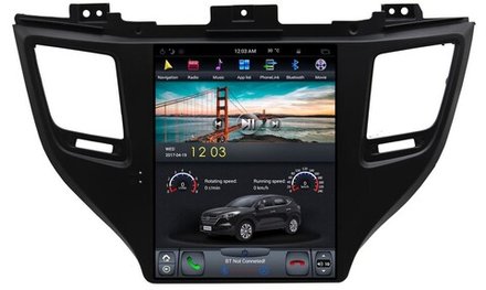 Магнитола для Hyundai Tucson 2015-2018 - Carmedia ZF-1075-DSP вертикальный экран 10.4" в стиле "Тесла" на Android 9, 4/64ГБ