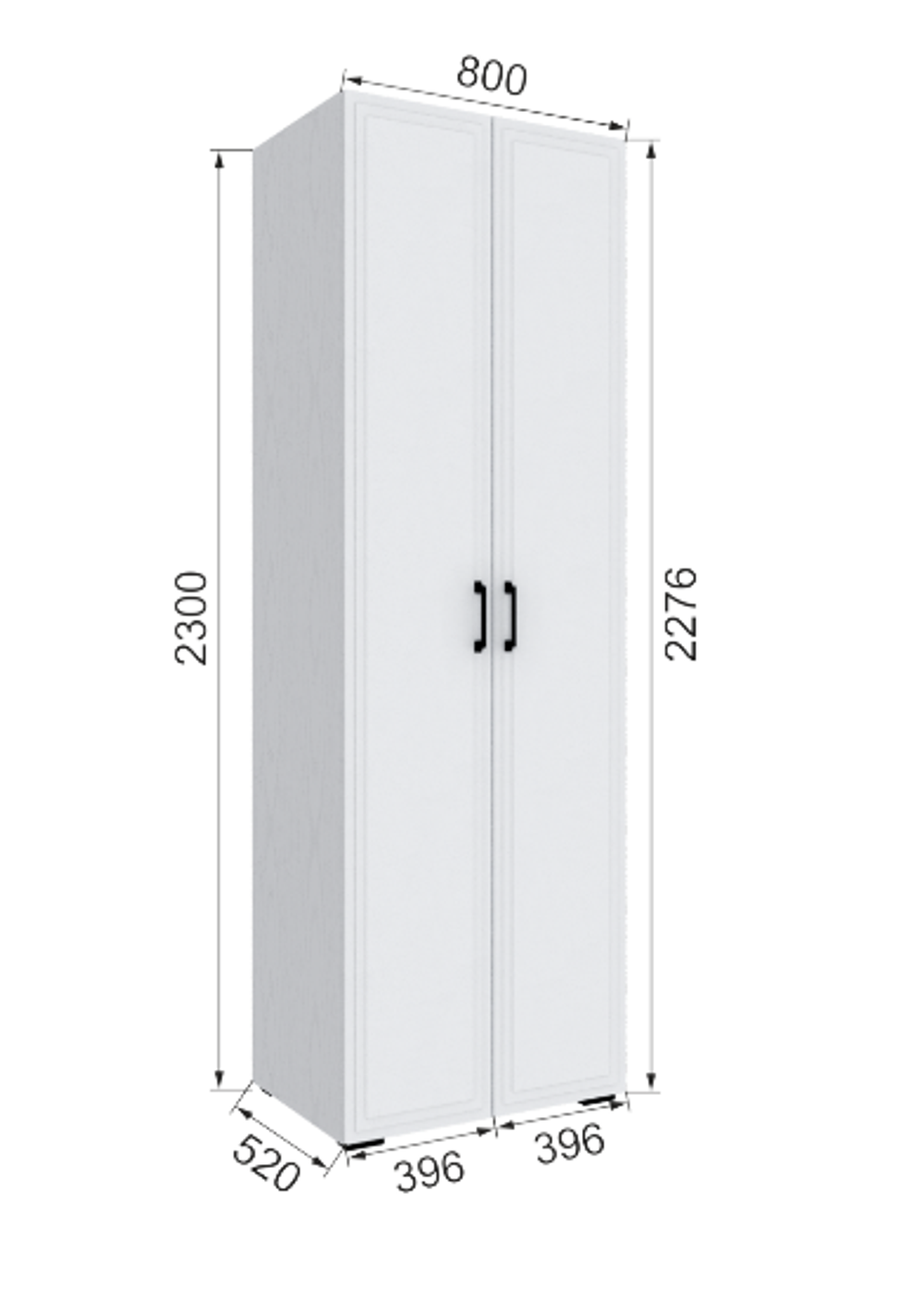 Шкаф без зеркала Бруклин 80Ш