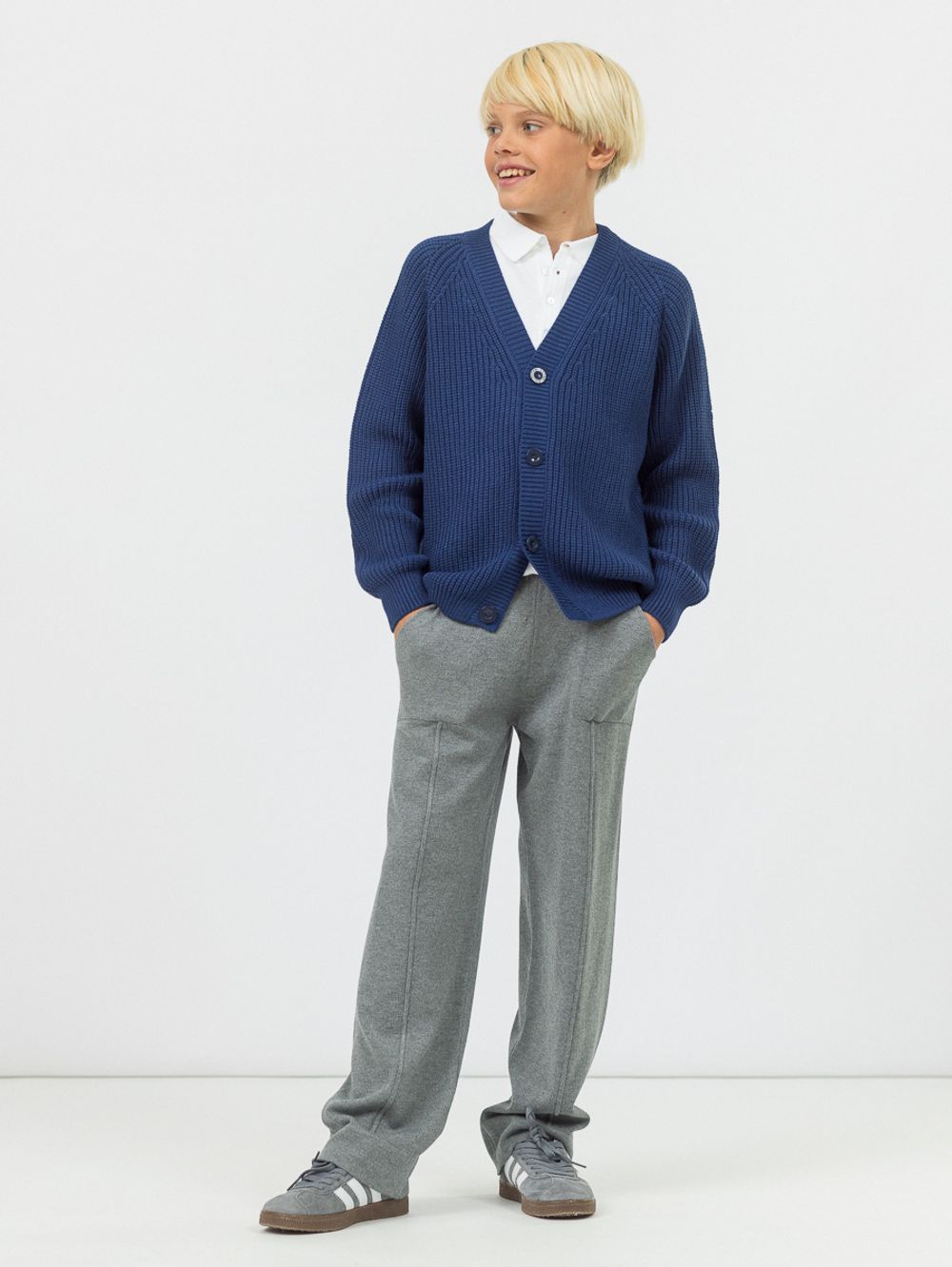 Кардиган для мальчик на пуговицах AT891-M сапфировый