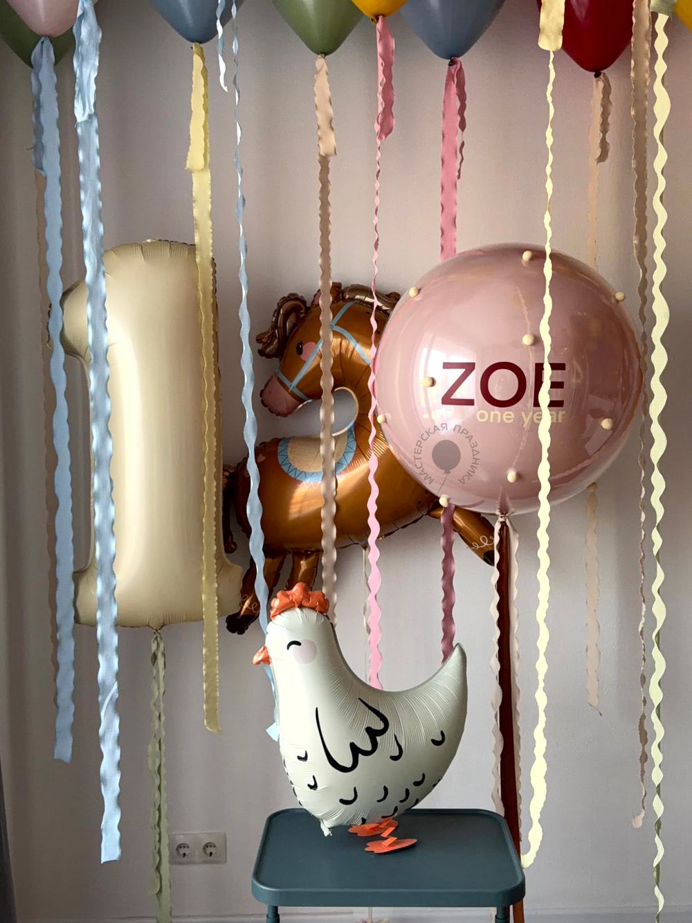 Воздушные шары на годик для девочки №9055  Изображение5